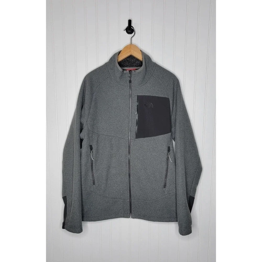 The North Face Full Zip Fleece Jacket Men's Size Large Gray Outdoors